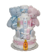 Twins Baby First Year Diaper Cake 4 Tiers - £127.50 GBP