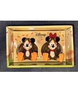 NEW Mickey &amp; Minnie Mouse Thanksgiving Turkey Ceramic Salt &amp; Pepper Shak... - £23.16 GBP