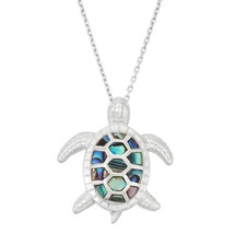 Sterling Silver Abalone Turtle Pendant - £45.60 GBP