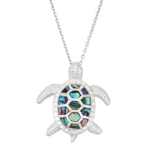 Sterling Silver Abalone Turtle Pendant - $57.95