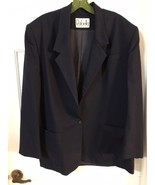 Vintage Rafaella Navy Blue 100% Wool Blazer Jacket Sz 16 1980&#39;s Style VGPC - $563.55 MXN