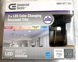 Commercial Electric 3 in LED Color Changing Recessed Trim 1004 677 291 - $17.15