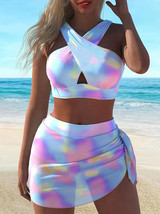 2 piece Ombre Crisscross High-Stretch 2-Piece Bikini Set Size Medium - £14.90 GBP