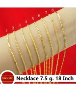 Gold 18K 24K Thai Baht Yellow Necklace 8 Type Twisted Gold Plated 18&quot; 7.... - £22.70 GBP