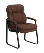 Brown Microfiber Executive Side Reception Chair with Lumbar Support - $311.99