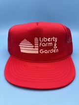 Nissin Vintage Trucker Hat SnapBack Red Liberty Farm &amp; Garden  - £10.87 GBP