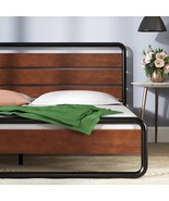 Zinus Therese Metal And Wood Platform Bed Frame / No Box Spring Needed /... - £343.62 GBP