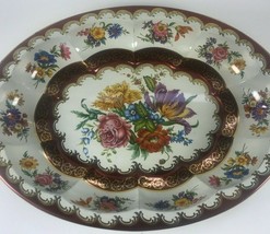 Daher Metal Ware Platter Tray Serving Bowl Floral Decorated Tin Scallope... - £10.12 GBP