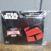 Disney Star Wars Funko Boba Fett Mandalorian Red Enamel Pin Set Target Con 2022 - $9.90