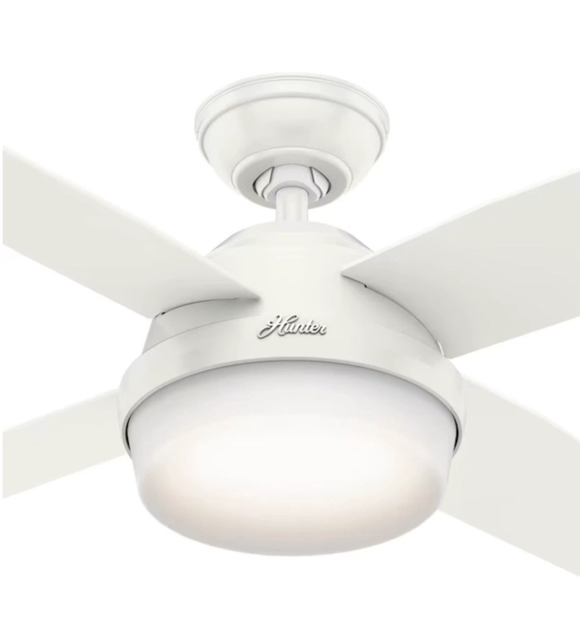Hunter Dempsey 44” Low Profile LED Ceiling Fan White Reversible Blades 59246 Item image 2