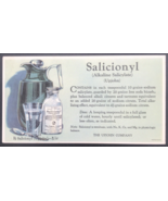 Vintage Salicionyl Alkaline Salicylate Upjohn Advertising Ink Blotter - $12.19