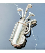 VINTAGE TAXCO MEXICAN 925 STERLING SILVER  GOLF BAG AND CLUBS PIN BROOCH - $884.36 MXN