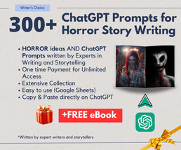 300+ ChatGPT Prompts | Horror Writing Prompts | AI Prompts | Writing Pro... - £3.11 GBP