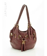 XLARGE MICHAEL KORS TASSEL SOFT BURGUNDY BRAIDED LEATHER SATCHEL! - $122.76