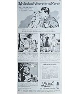 1942 LYSOL DISINFECTANT&quot;My husband&#39;s kisses were cold as ice&quot; Vintage Pr... - £8.79 GBP