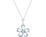 Galaxy Gold GG 14k White Gold Flower Necklace with Natural pear-shaped A... - $643.49