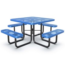 Blue Steel Picnic Table w/Umbrella Hole (46&quot;) - $902.99