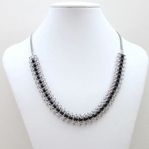 Black beaded chainmaille necklace, Centipede weave - £43.45 GBP