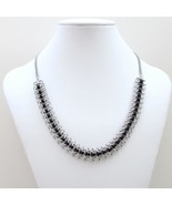 Black beaded chainmaille necklace, Centipede weave - £42.95 GBP