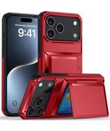 Case for iPhone 16 Plus (Color: Red)  Shockproof Wallet Card Holder Har... - $64.55 CAD