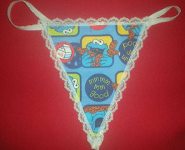 New Womens COOKIE MONSTER Sesame Street Gstring Thong Lingerie panties Underwear - £15.17 GBP