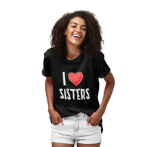 Funny Sisters Family Reunion Graphic Tees Crew Neck Black T-Shirt - £10.59 GBP