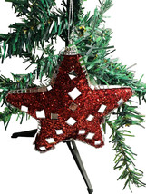 Christmas House Star Glittered Glass Christmas Tree Ornament - £10.95 GBP