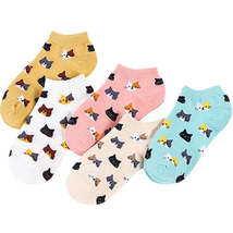 Anysox 5 Pairs One Size 5-9 Candy Color Kitten Socks Female  - £18.46 GBP