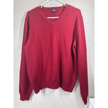 Brooks Brothers 346 Stretch Mens Red Sweater Merino Wool Blend V Neck Si... - $650.93 MXN