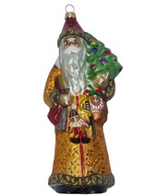 Vintage Christopher Radko Gold Balmoral Santa Christmas Gold Ornament 8.5&quot; 1997 - £58.54 GBP