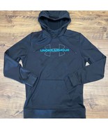 Under Armour Men&#39;s Small Hoodie Sweatshirt Black Blue Graphic Sports READ - $278.00 MXN