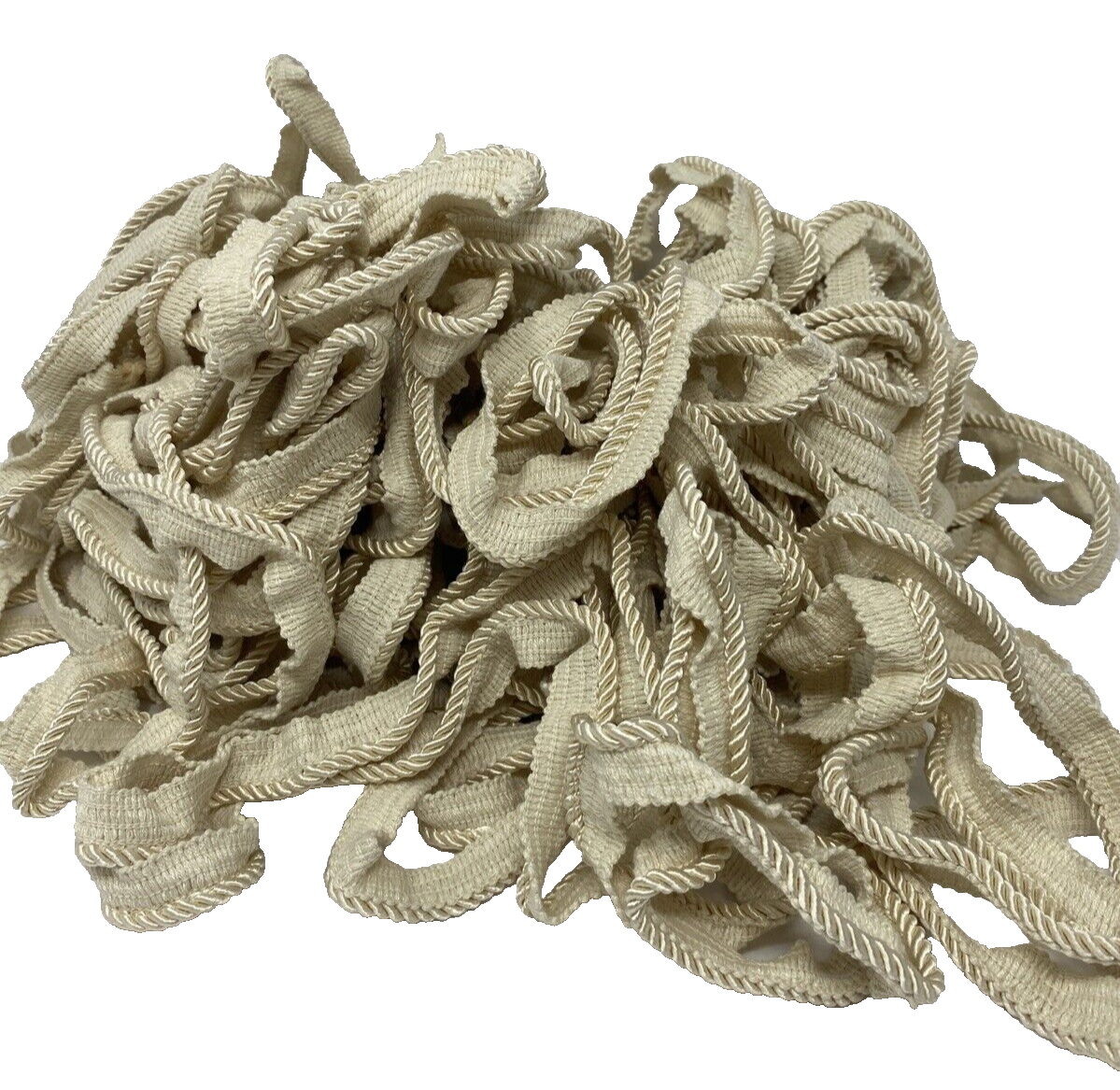 65 Yards Twisted Cord Trim Piping Cord with Lip Drapery/Upholstery Ivory - $37.99