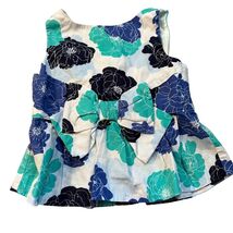 Janie &amp; Jack Baby Girls Floral Peplum Top 12-18 Months Blue Green White ... - $14.40