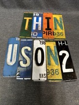 Lot Of 9 Mixed Letters License Plate Letters Embossed Craft Art Open Roads Brand - £9.49 GBP
