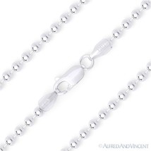 3mm Polished Ball Bead Link Italian Chain Bracelet in .925 Italy Sterling Silver - £24.65 GBP+