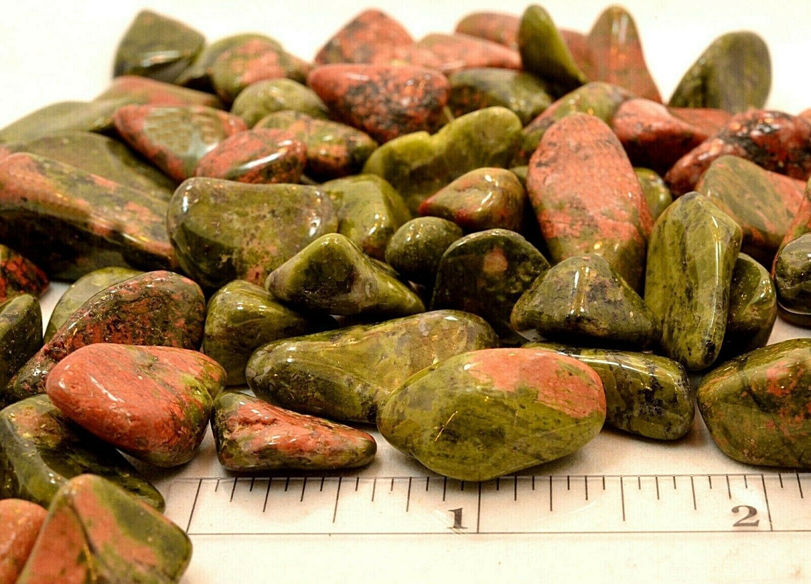 1x Unakite Tumbled Stones 25-30mm Reiki Crystal Healing Psychic Vision P... - $1.84
