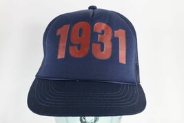 Vintage 80s Chevrolet 1931 Roped Trucker Hat Cap Snapback Navy Blue Adju... - £23.18 GBP