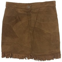 NWT Womens Size Medium Juicy Lucy Caramel Tan Patchwork Suede Fringe Hem... - $32.33