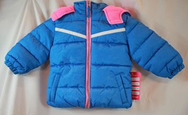 NWT Pink Platinum Baby Girls Cut and Sew Puffer Jacket Periwinkle 18M - £22.76 GBP