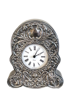 Bishton&#39;s Birmingham 1940&#39;s Sterling Silver Mercedes Quartz Mantel Clock - £62.51 GBP