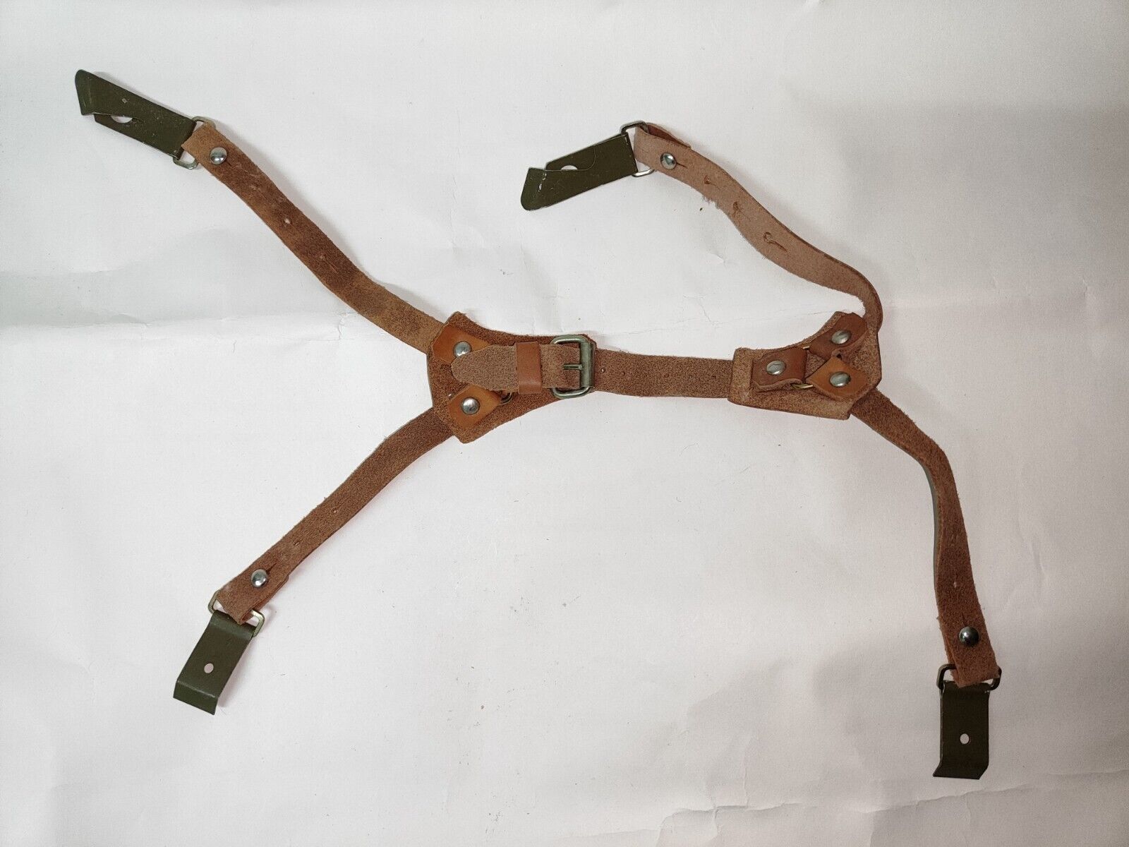 Original Helmet SSH 40 WWII 4 rivets Leather Strap RKKA USSR Soviet Russ... - $19.73