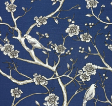 Robert Allen Vintage Blossom Twilight Blue Bird Exclusive Fabric By Yard 54&quot;W - £14.18 GBP