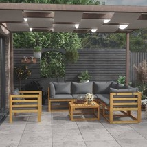 vidaXL Dark Grey Acacia Wood Modular Garden Lounge Set, 7-Piece - $16,605.51 MXN