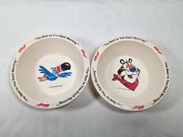 Vintage Kellogg&#39;s Cereal Bowl Set of 2 Tony the Tiger &amp; Fruit Loops Nevins - $11.95