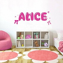 Picniva PINK Ribbon Font3 h12 Made-to-Order Baby Name Kid Room Nursery W... - £13.15 GBP