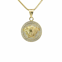 10K Gold Medusa Head CZ Charm - £129.36 GBP