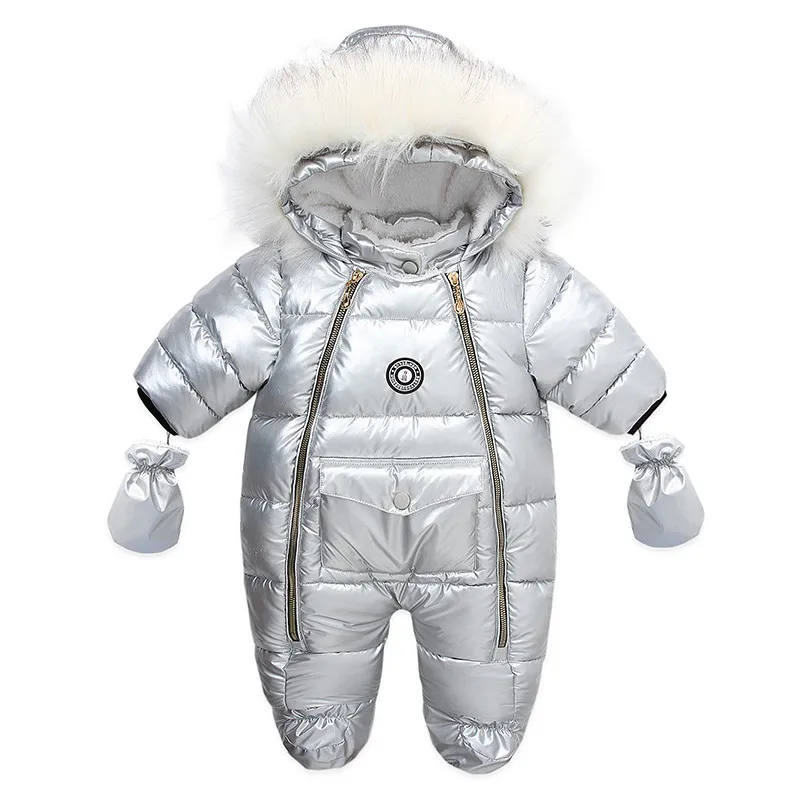 2022 Winter Baby Girls Boys  Hooded Pu Leather Rompers with Fleece  Infant Thick - £110.48 GBP