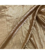 Embroidered Sequin Georgette Fabric in Gold color Saree, Dress Fabric - ... - $10.49+