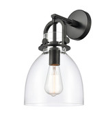 Sconce Newton Bell 8&quot; Matte Black Downtown Urban Clear 1 Lt. 410-1W-BK-G... - $237.19