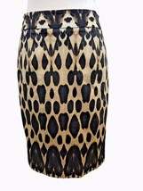 Calvin Klein Womens Pencil Skirt Brown Black Tan Abstract Pattern Career Work 4 - £13.30 GBP